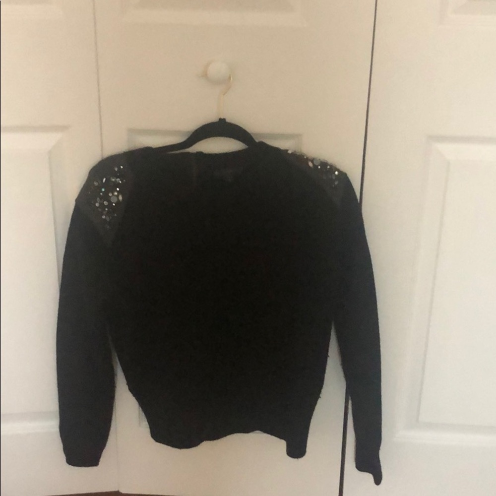 JCrew beaded shoulder sweater